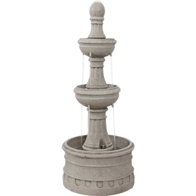 Sunnydaze Decor Sunnydaze Decor Polyresin 3-Tier Electric Cyprus Bird Water Fountain, Grey, 39-in