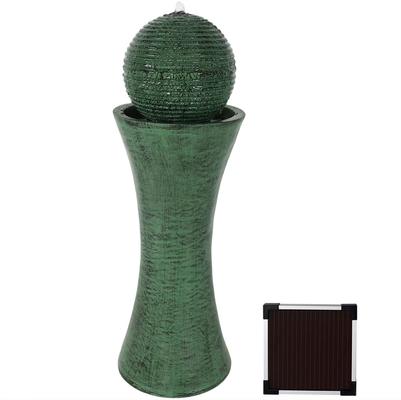 Show full view: Sunnydaze Decor Polyresin Desert Spring Solar Powered Bird Water Fountain with Battery Backup, Submersible Pump & Panel, Green, 30-in slide 1 of 8