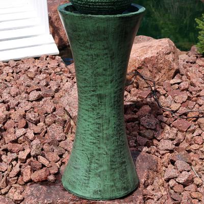 Show full view: Sunnydaze Decor Polyresin Desert Spring Solar Powered Bird Water Fountain with Battery Backup, Submersible Pump & Panel, Green, 30-in slide 6 of 8