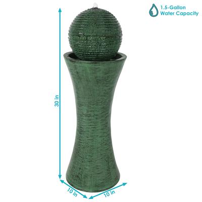 Show full view: Sunnydaze Decor Polyresin Desert Spring Solar Powered Bird Water Fountain with Battery Backup, Submersible Pump & Panel, Green, 30-in slide 4 of 8