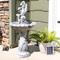 Show in main carousel: Sunnydaze Decor Polyresin Fairy Flower Solar Powered Bird Water Fountain Feature with Battery Backup, Light Grey, 42-in slide 2 of 7