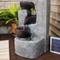 Show in main carousel: Sunnydaze Decor Polyresin Solar Powered Aged Tiered Vessels Bird Water Fountain with Battery Backup, Grey, 29-in slide 7 of 8