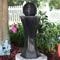 Show in main carousel: Sunnydaze Decor Polyresin Solar Powered Pedestal & Ball Modern Bird Water Fountain with LED Lights, Black, 31-in slide 2 of 4