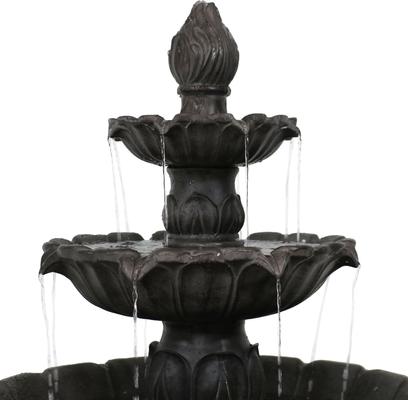 Show full view: Sunnydaze Decor Polystone 3-Tier Classic Tulip Bird Water Fountain, Dark Brown, 46-in slide 7 of 7