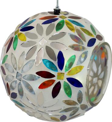 Show full view: Sunnydaze Decor Rainbow Daisies Mosaic Glass Fly-Through Hanging Bird Feeder slide 6 of 10