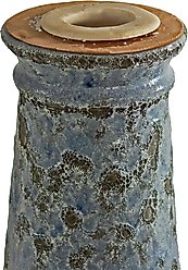 Sunnydaze Decor Rennes Ceramic Lava Finish Glazed Bowl Bird Bath, Blue, 22.5-in slide 2 of 6