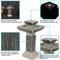Show in main carousel: Sunnydaze Decor Resin 2-Tier Square Bird Bath Water Fountain with LED Lights, Grey, 26-in slide 3 of 8