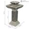 Show in main carousel: Sunnydaze Decor Resin 2-Tier Square Bird Bath Water Fountain with LED Lights, Grey, 26-in slide 4 of 8