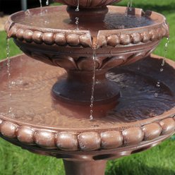 Sunnydaze Decor Resin & Concrete 3-Tier Pair of Doves Bird Water Fountain, Brown, 43-in slide 2 of 8