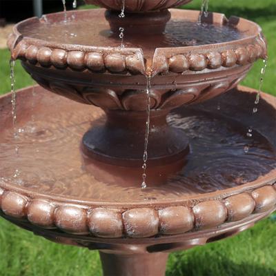 Show full view: Sunnydaze Decor Resin & Concrete 3-Tier Pair of Doves Bird Water Fountain, Brown, 43-in slide 5 of 8