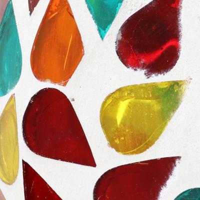 Show full view: Sunnydaze Decor Round Glass with Confetti Mosaic Design Hanging Fly-Through Bird Feeder, 6.5-in slide 5 of 6