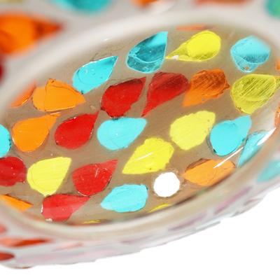 Show full view: Sunnydaze Decor Round Glass with Confetti Mosaic Design Hanging Fly-Through Bird Feeder, 6.5-in slide 6 of 6