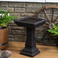 Sunnydaze Decor Simply Square Modern Reinforced Concrete Bird Bath slide 2 of 9