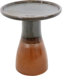 Sunnydaze Decor Smooth Glaze Ceramic Dusty Rose Bird Bath, Grey