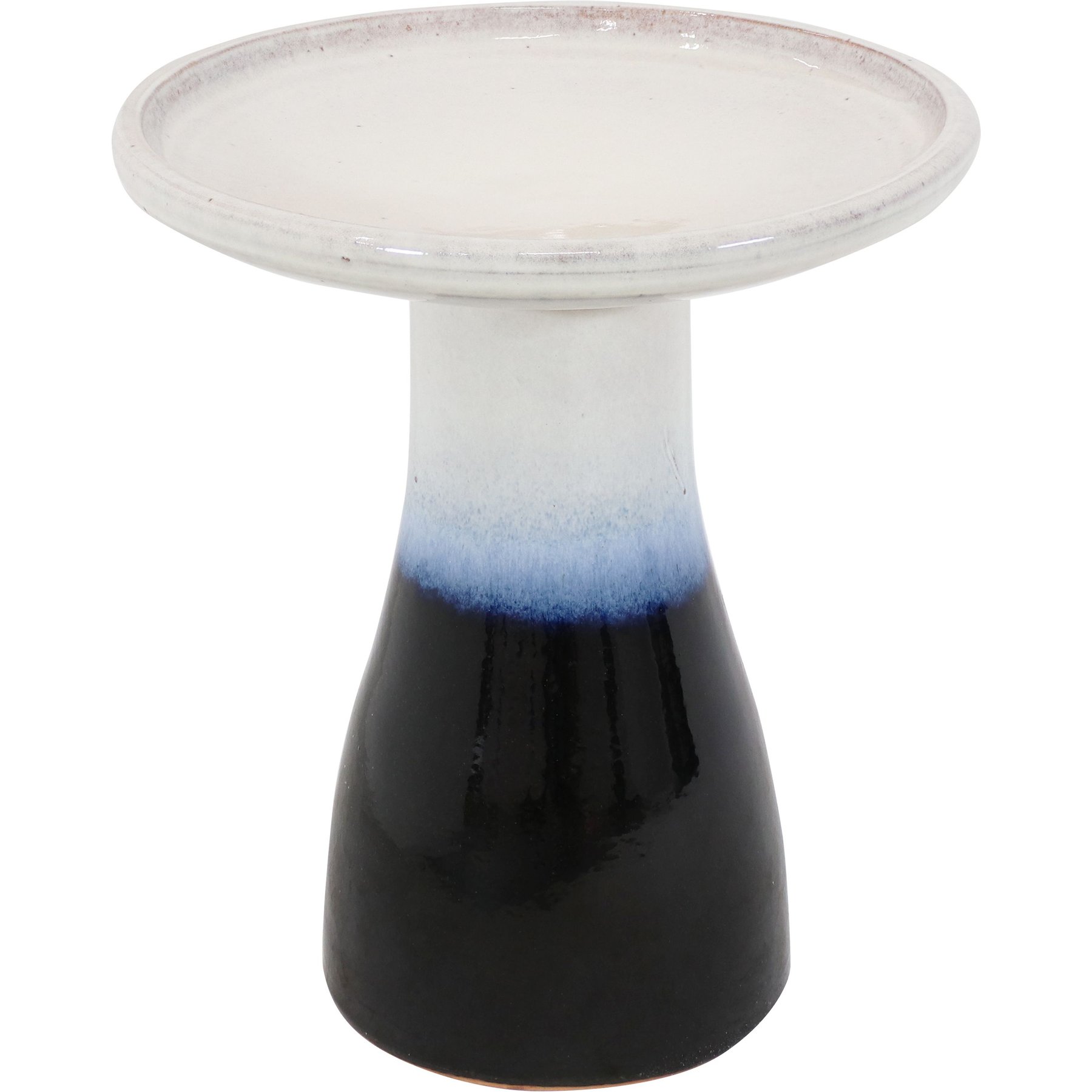 Sunnydaze Decor Smooth Glaze Ceramic Twilight Bird Bath, Dark Blue