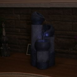 Sunnydaze Decor Solar Powered Polyresin Tiered Cascading Cups Bird Water Fountain with Battery Backup, Grey, 29-in slide 2 of 8