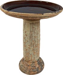 Sunnydaze Decor Toulon Ceramic Lava Finish Glazed Bowl Bird Bath, Brown slide 1 of 8