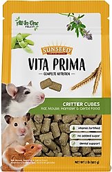 Sunseed Vita Prima Critter Cubes Rat, Mouse, Gerbil & Hamster Food, 2-lb bag