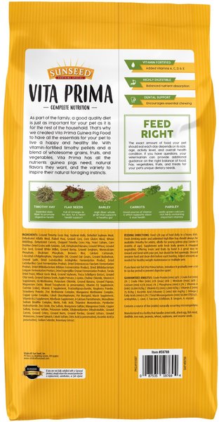 Picture of SUNSEED Vita Prima Guinea Pig Food, 8-lb bag - Chewy.com