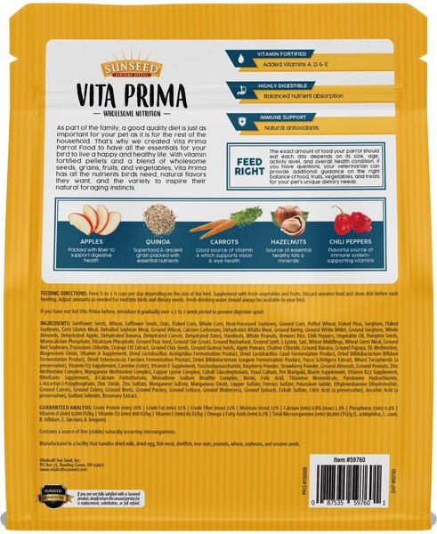Sunseed Vita Prima Safflower Formula Parrot Food