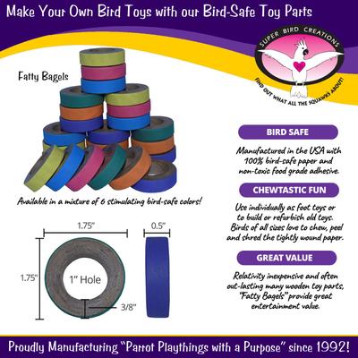 Show full view: Super Bird Creations Bagel Cascade Bird Toy + Fatty Bagels, 24 count slide 7 of 9