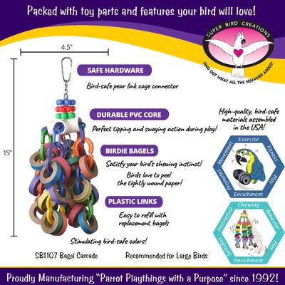 Show full view: Super Bird Creations Bagel Cascade Bird Toy, Large slide 3 of 10