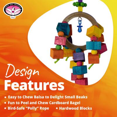 Show full view: Super Bird Creations Balsa Rainbow Ring Bird Toy slide 7 of 8