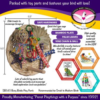 Show full view: Super Bird Creations Busy Birdie Play Perch Bird Toy, Small/Medium slide 3 of 11