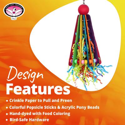 Show full view: Super Bird Creations Clownin' Around Preening Bird Toy slide 3 of 7