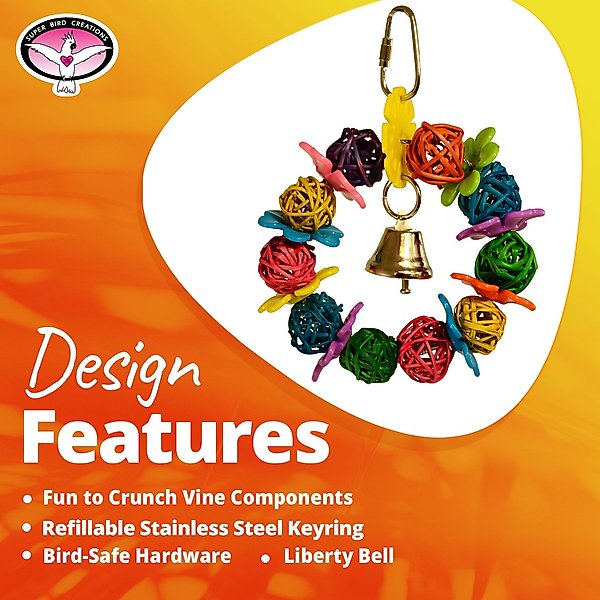 Show full view: Super Bird Creations Daisy Ring Bird Toy, Small slide 8 of 10