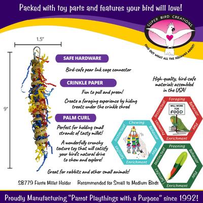 Show full view: Super Bird Creations Fiesta Millet Holder Bird Toy, Small/Medium slide 3 of 10