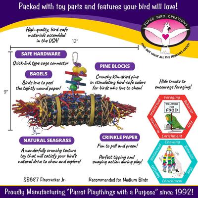 Show full view: Super Bird Creations Firecracker Jr. Bird Toy slide 3 of 9