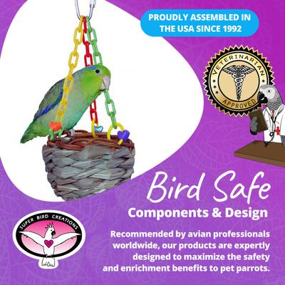Show full view: Super Bird Creations Hanging Treat Basket Bird Toy slide 6 of 8