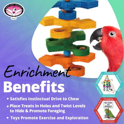 Show full view: Super Bird Creations Hide N Seek Foraging Chewable Bird Toy slide 5 of 7