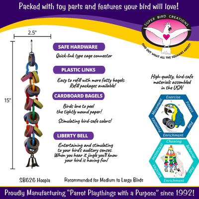 Show full view: Super Bird Creations Hoopla Bird Toy, Medium/Large slide 3 of 9