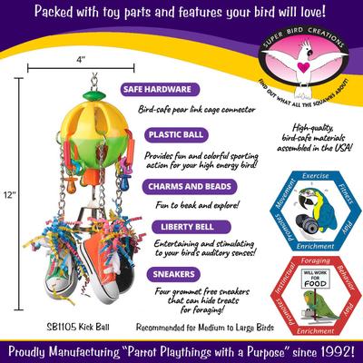 Show full view: Super Bird Creations Kick Ball Bird Toy slide 3 of 9