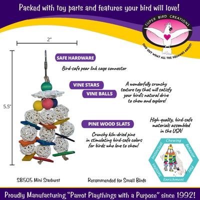 Show full view: Super Bird Creations Mini Starburst Bird Toy, Small slide 3 of 10