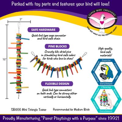 Show full view: Super Bird Creations Mini Triangle Teaser Bird Toy, Medium slide 3 of 10