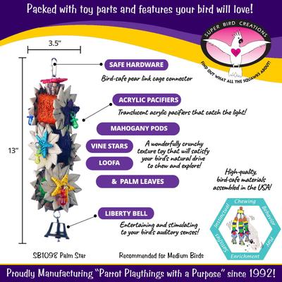 Show full view: Super Bird Creations Palm Star Bird Toy slide 3 of 9