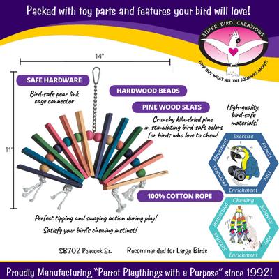 Show full view: Super Bird Creations Peacock Senior Bird Toy, Large slide 3 of 10