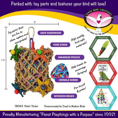 Show full view: Super Bird Creations Pickin' Pocket Bird Toy slide 3 of 10