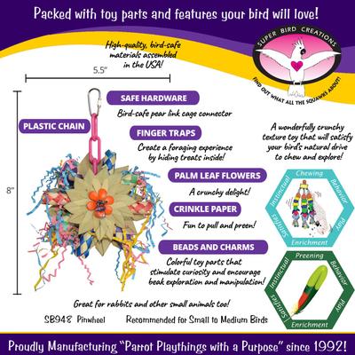 Show full view: Super Bird Creations Pinwheel Bird Toy, Medium slide 3 of 11