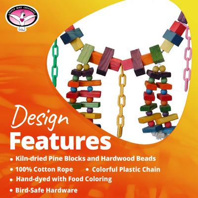 Show full view: Super Bird Creations Rainbow Bridge Bird Toy, Large/X-Large slide 9 of 11