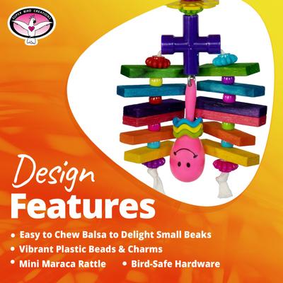 Show full view: Super Bird Creations Rainbow Rattler Bird Toy slide 7 of 7