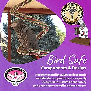 Super Bird Creations Rope Bungee Bird Perch, Color Varies, Large