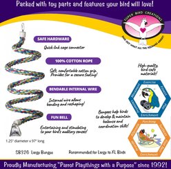 Super Bird Creations Rope Bungee Bird Perch, Color Varies, X-Large slide 2 of 8