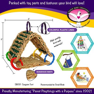 Show full view: Super Bird Creations Seagrass Tent Bird Toy slide 3 of 9