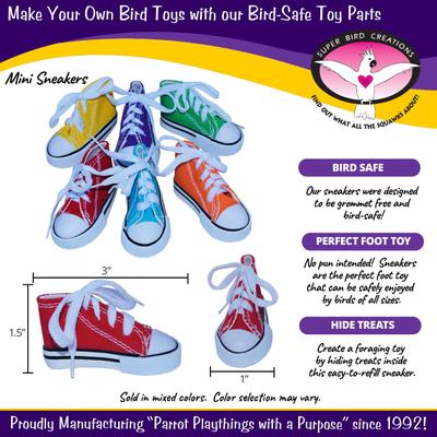 Show full view: Super Bird Creations Sneakers Bird Toy, Medium/Large, 4 count slide 2 of 9