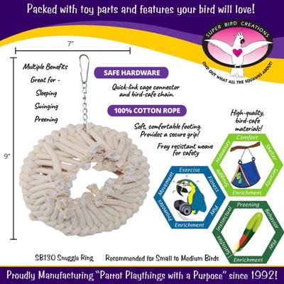 Show full view: Super Bird Creations Snuggle Ring Bird Toy slide 3 of 9