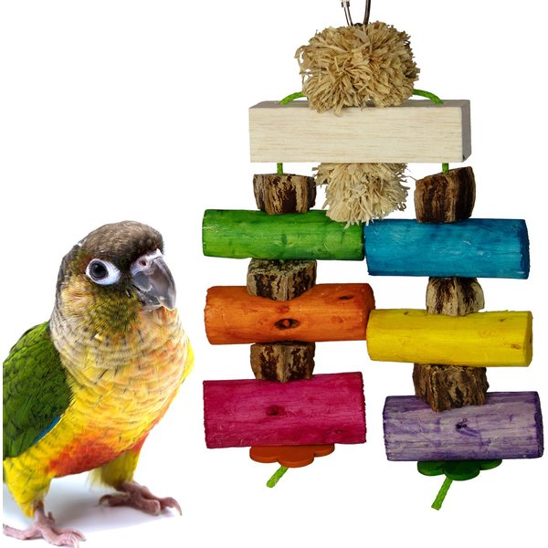 Planet Pleasures Spiked Pillow Bird Toy, Multicolored